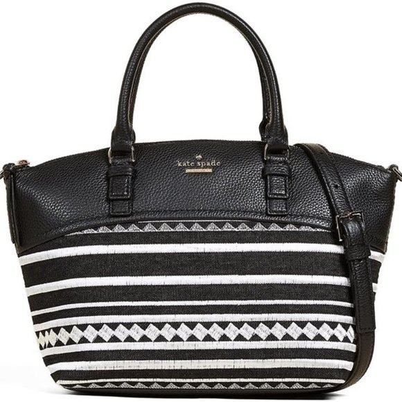 Kate Spade Jackson Street Fabric Small Dixon Crossbody Bag Black White - Picture 2 of 11